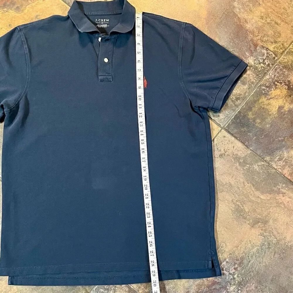 J. Crew Blue Solid Color Collared Polo Large - Picture 3 of 8